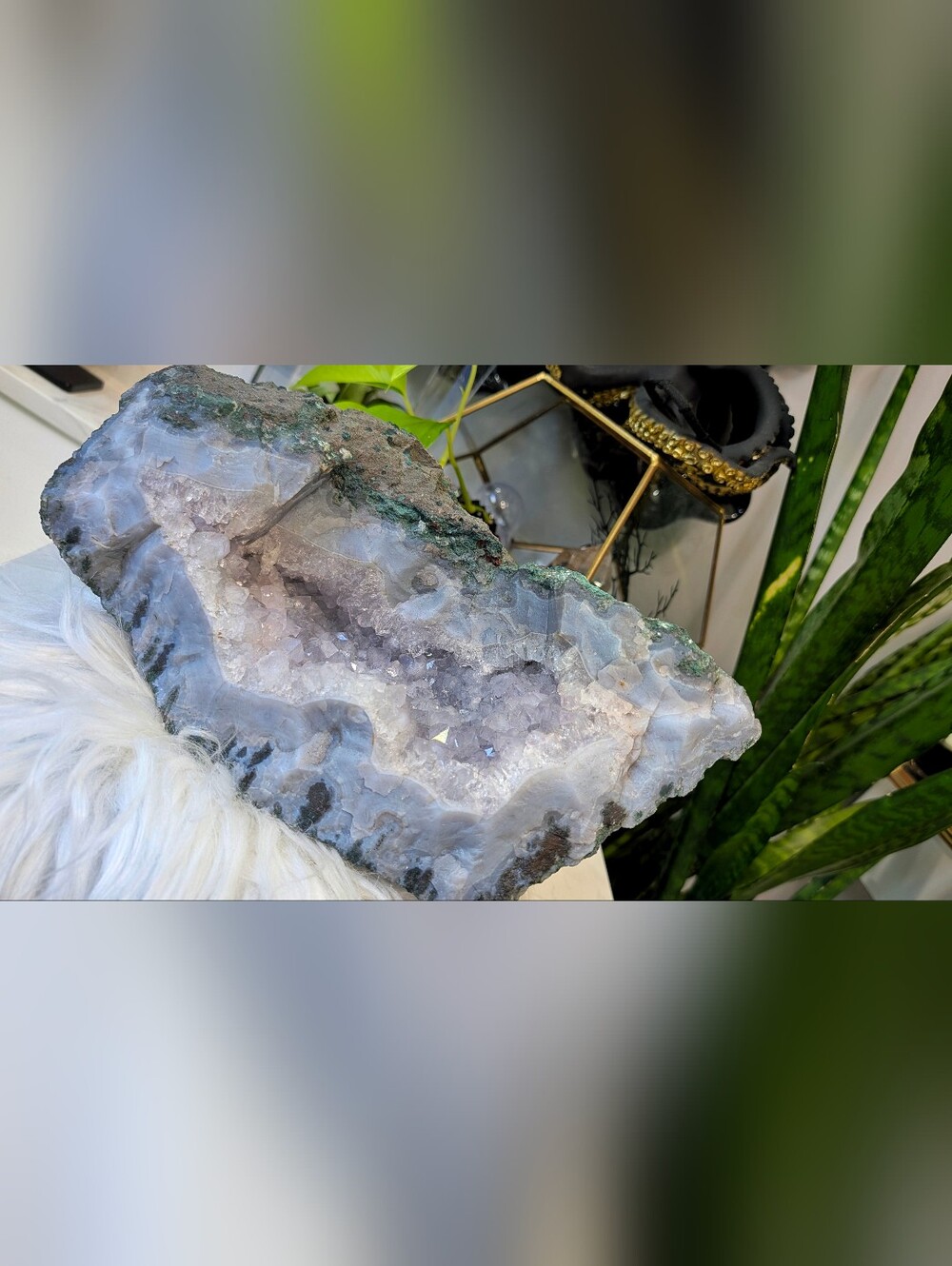 Amethyst & Blue Agate Crystal Cluster